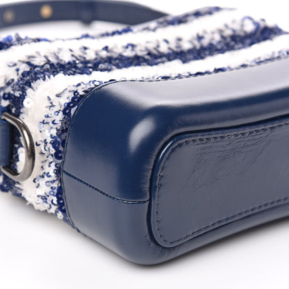 Chanel Sequin Calfskin Small Gabrielle Hobo Blue White 8 of 10