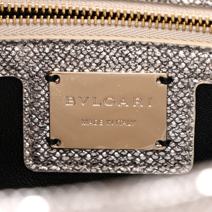 Bulgari Shiny Karung Matelasse Mini Serpenti Cabochon Crossbody Silver 6 of 9