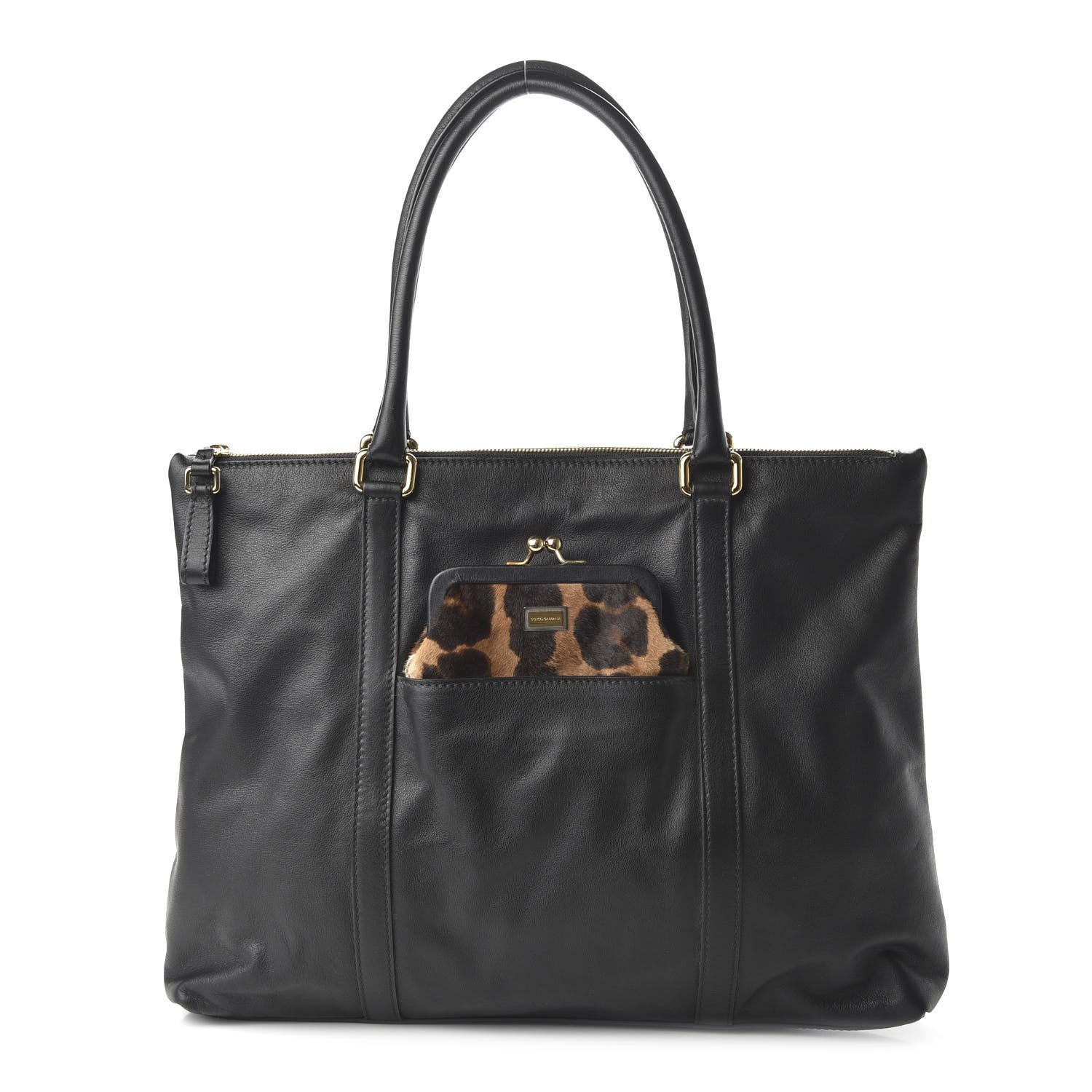Dolce & Gabbana Calfskin Calf Hair Leopard Print Tote 1 of 9