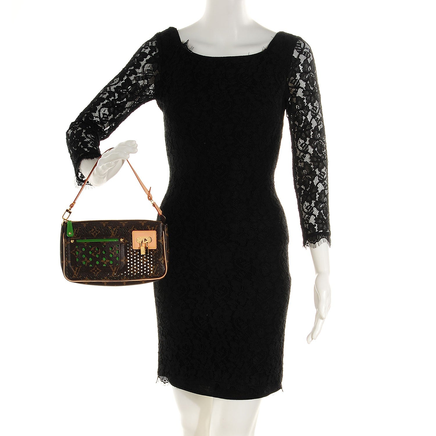 Louis Vuitton Monogram Perforated Pochette Accessories Bag Green 2 of 9