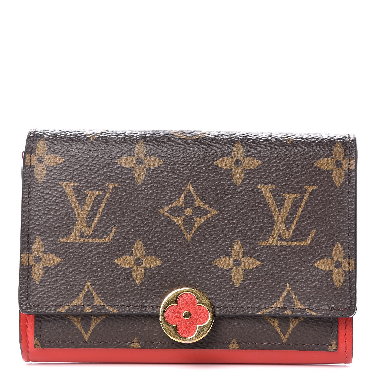 Louis Vuitton Monogram Flore Compact Wallet Coquelicot 1 of 13