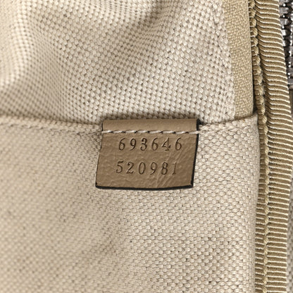 Gucci GG Supreme Monogram Textured Dollar Calfskin Web Small Savoy Cabin Trolley Beige Mystic White Oatmeal 5 of 9