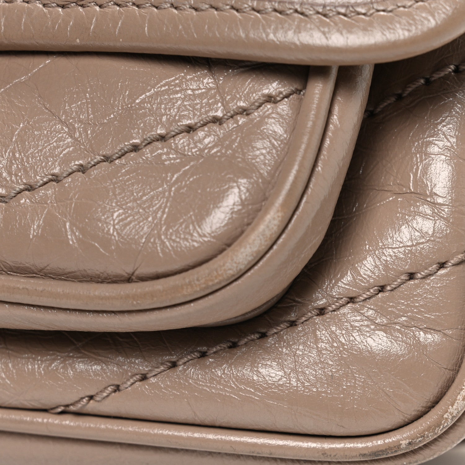 Saint Laurent Crinkled Calfskin Matelasse Monogram Baby Niki Chain Satchel Natural Tan 12 of 12