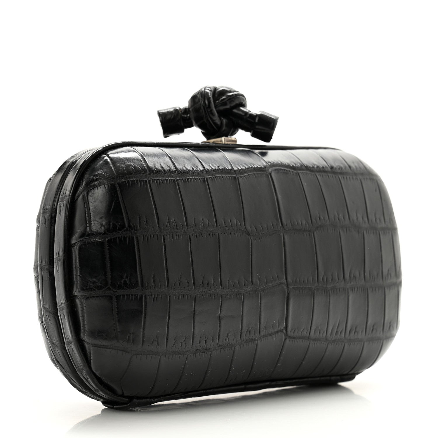 Bottega Veneta Crocodile Knot Clutch Black 3 of 8