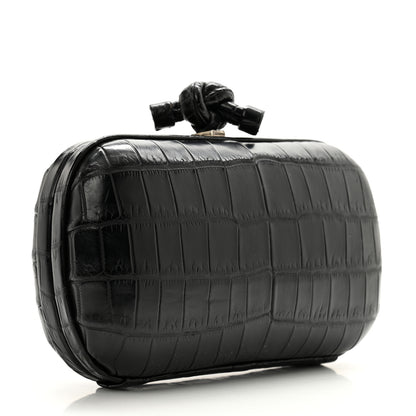 Bottega Veneta Crocodile Knot Clutch Black 3 of 8