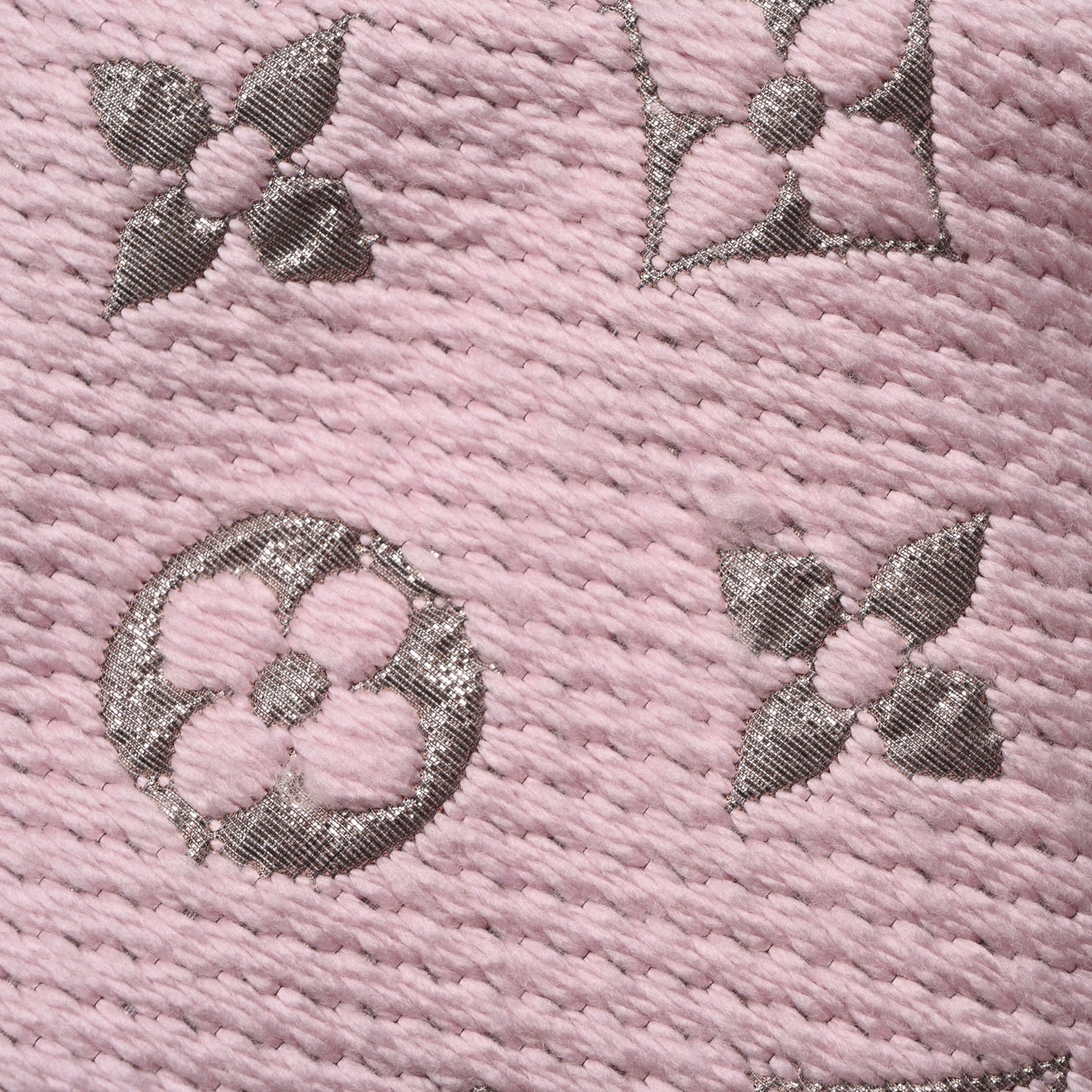 Wool Silk Logomania Shine Scarf Pink