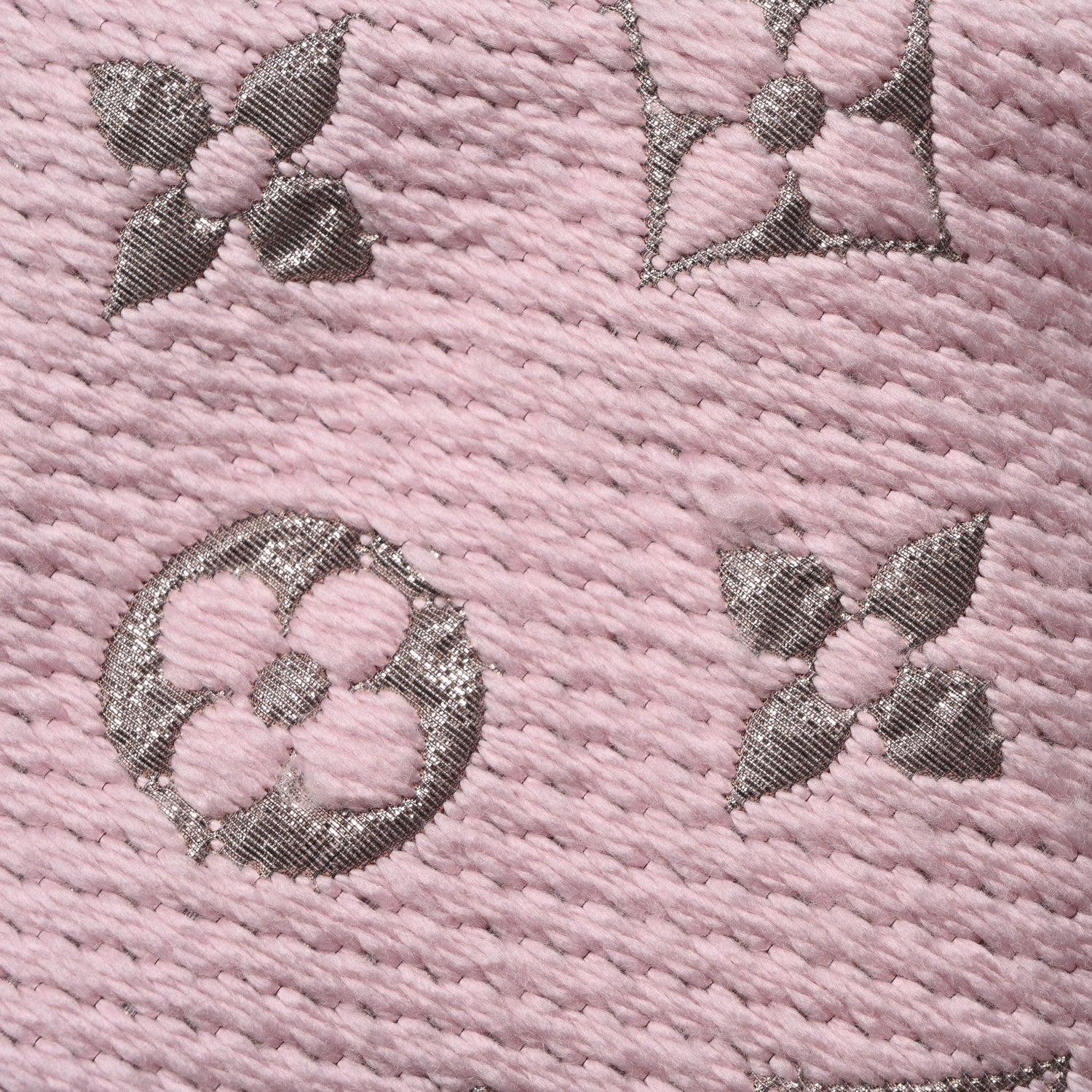 Louis Vuitton Wool Silk Logomania Shine Scarf Pink 4 of 4