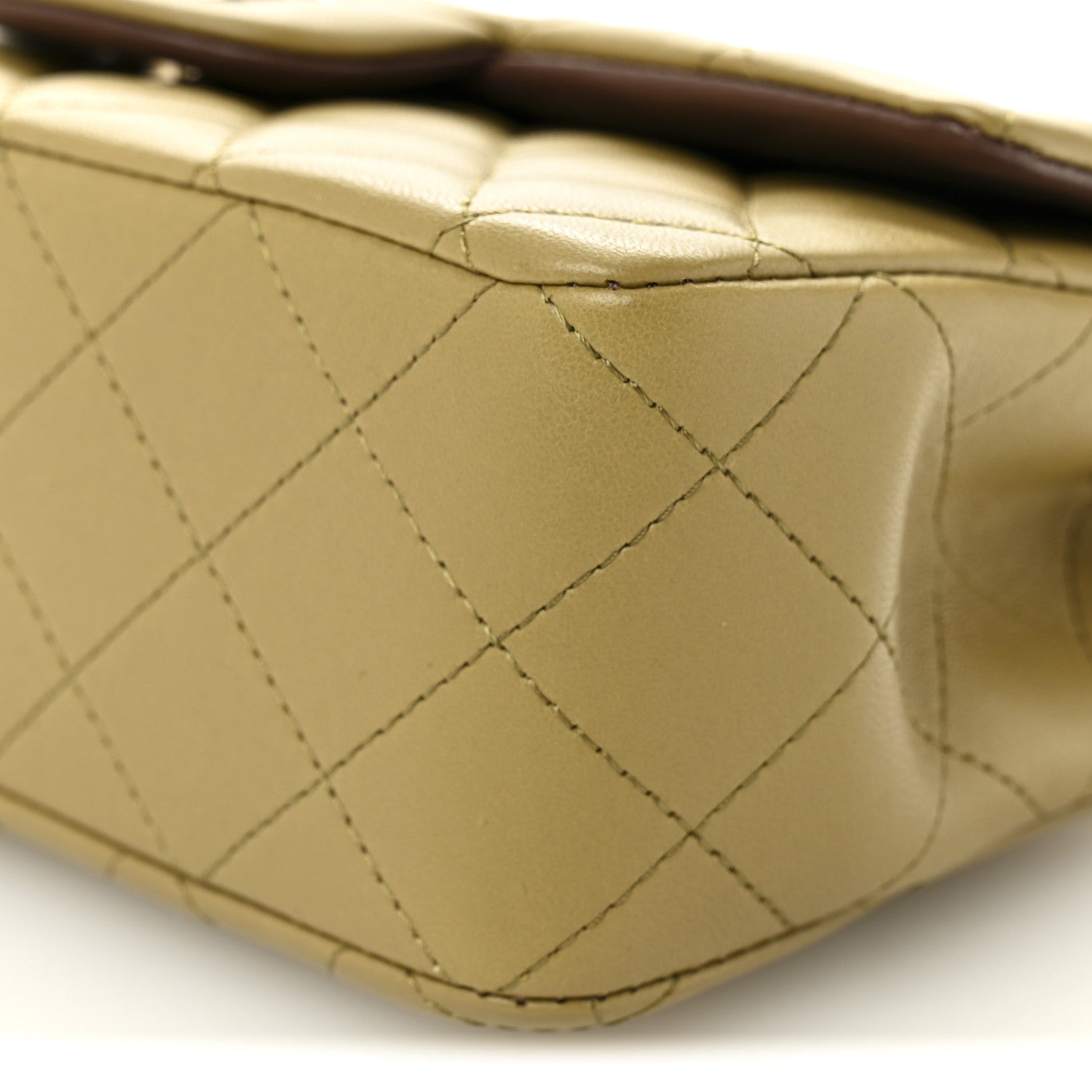 Chanel Lambskin Quilted Bi-Color Mini Top Handle Rectangular Flap Green Brown 10 of 11