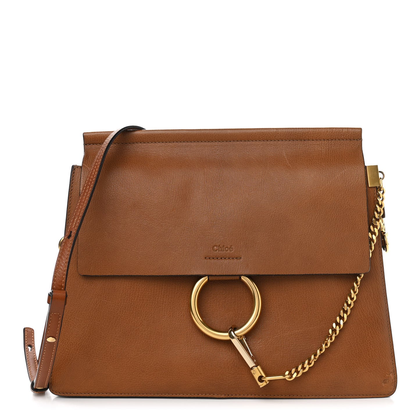 Goatskin Medium Faye Shoulder Bag Caramel