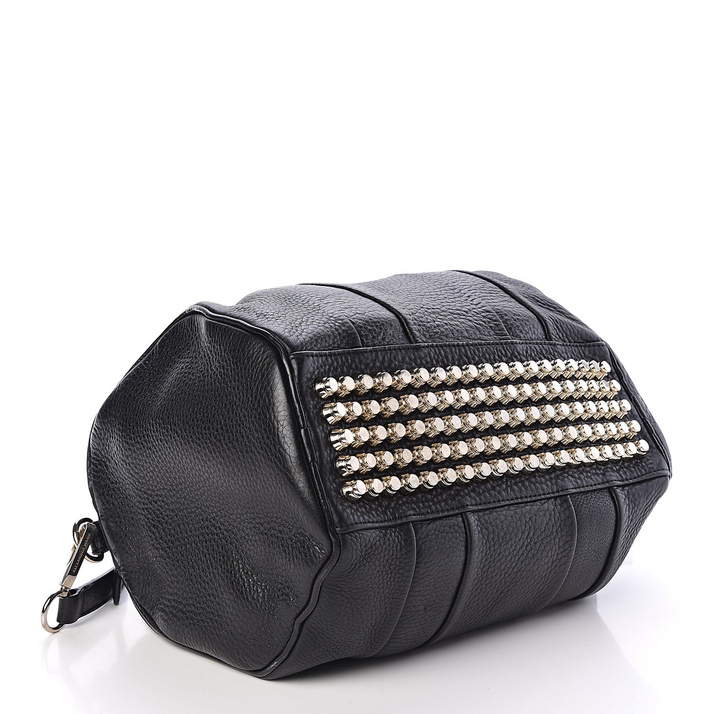 Pebbled Lambskin Rocco Black Silver Hardware