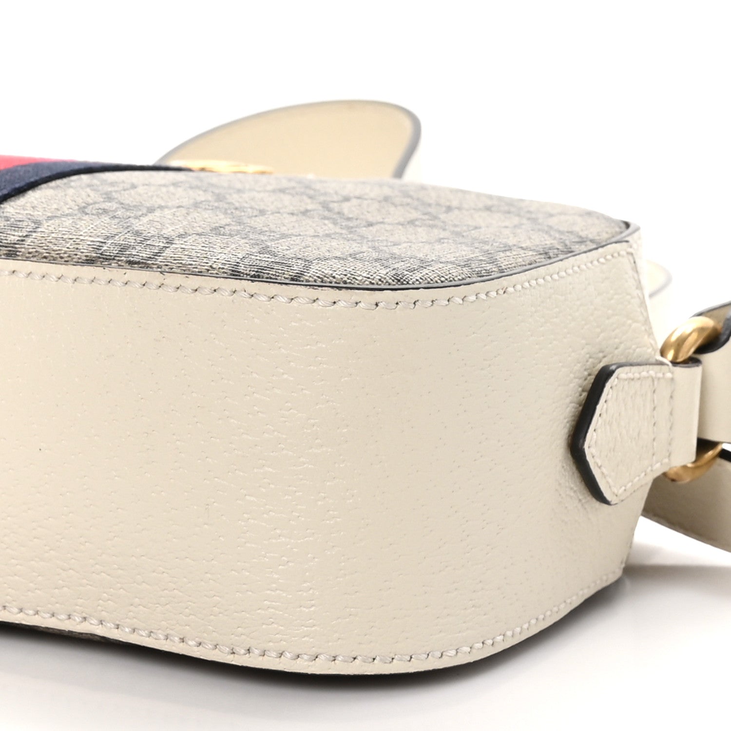 Gucci GG Supreme Monogram Textured Calfskin Web Small Ophidia Camera Bag Beige Ebony Mystic White 11 of 11