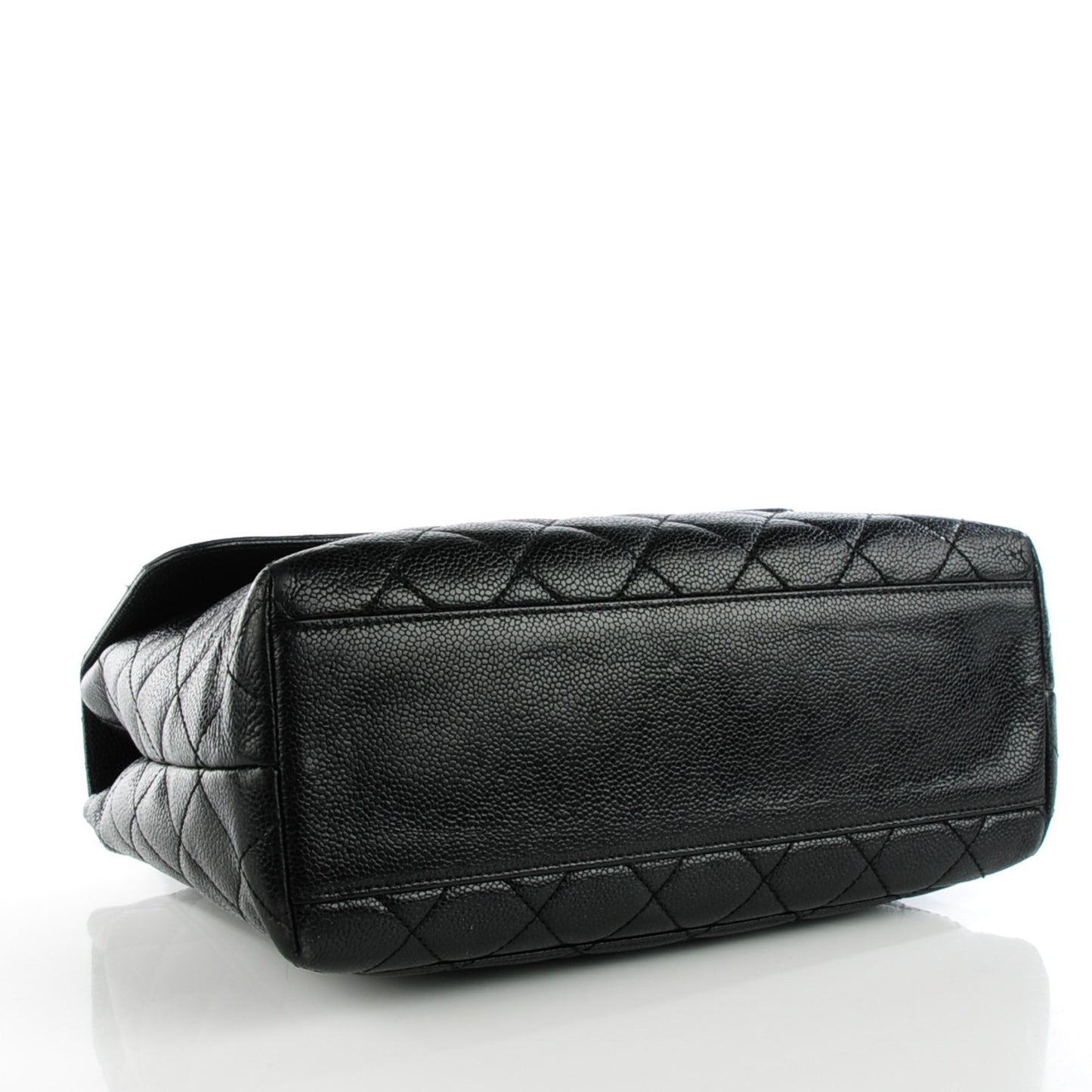 Caviar Quilted Jumbo Kelly Flap Black