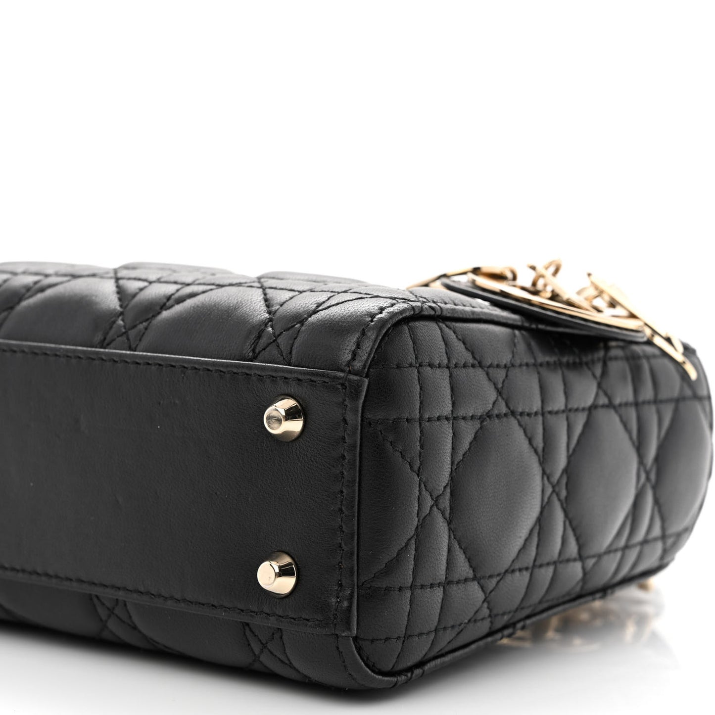 Lambskin Cannage Mini Lady Dior Black