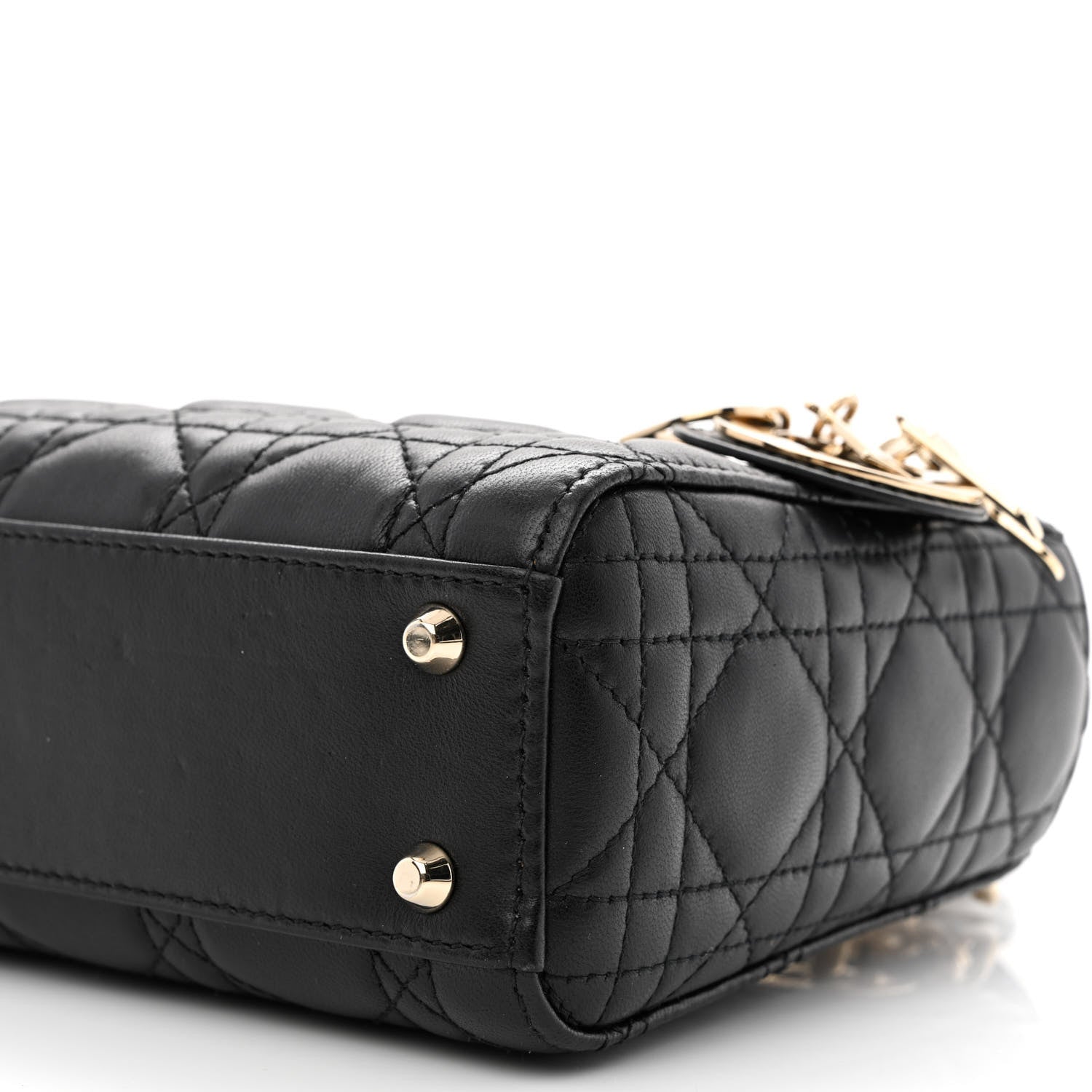 Christian Dior Lambskin Cannage Mini Lady Dior Black 10 of 13