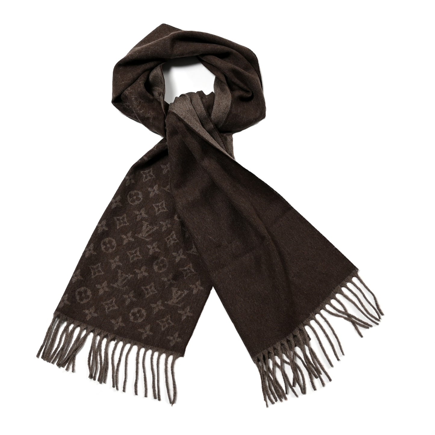 Cashmere Wool Monogram Gradient Scarf