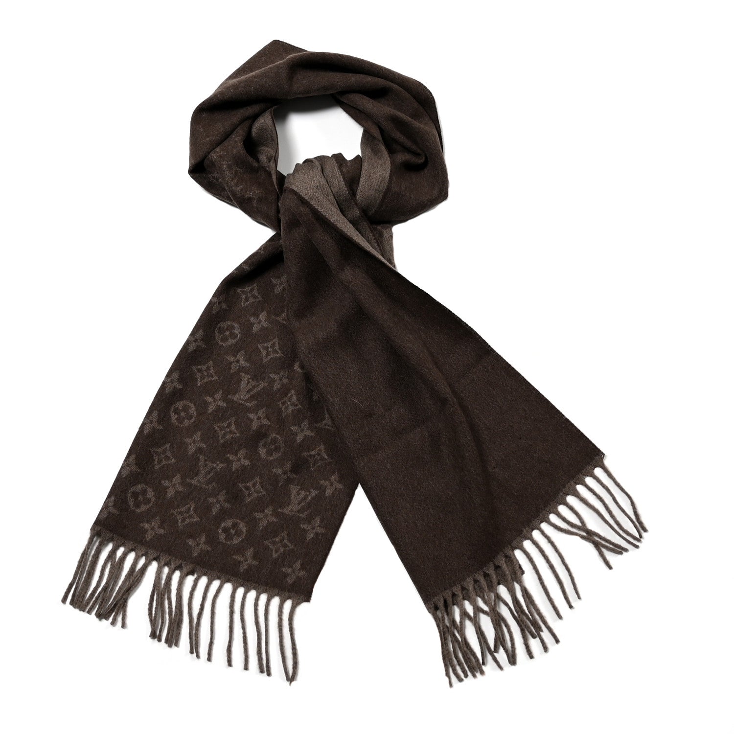 Louis Vuitton Cashmere Wool Monogram Gradient Scarf 1 of 3