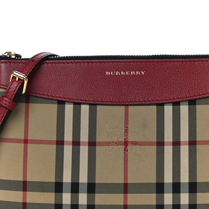 Burberry Horseferry Check Peyton Crossbody Clutch Bag Parade Red 7 of 11
