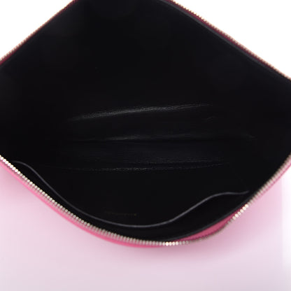 Balenciaga Signature Grained Calfskin Large Ville Zip Pouch Rose Bubblegum Black 5 of 10