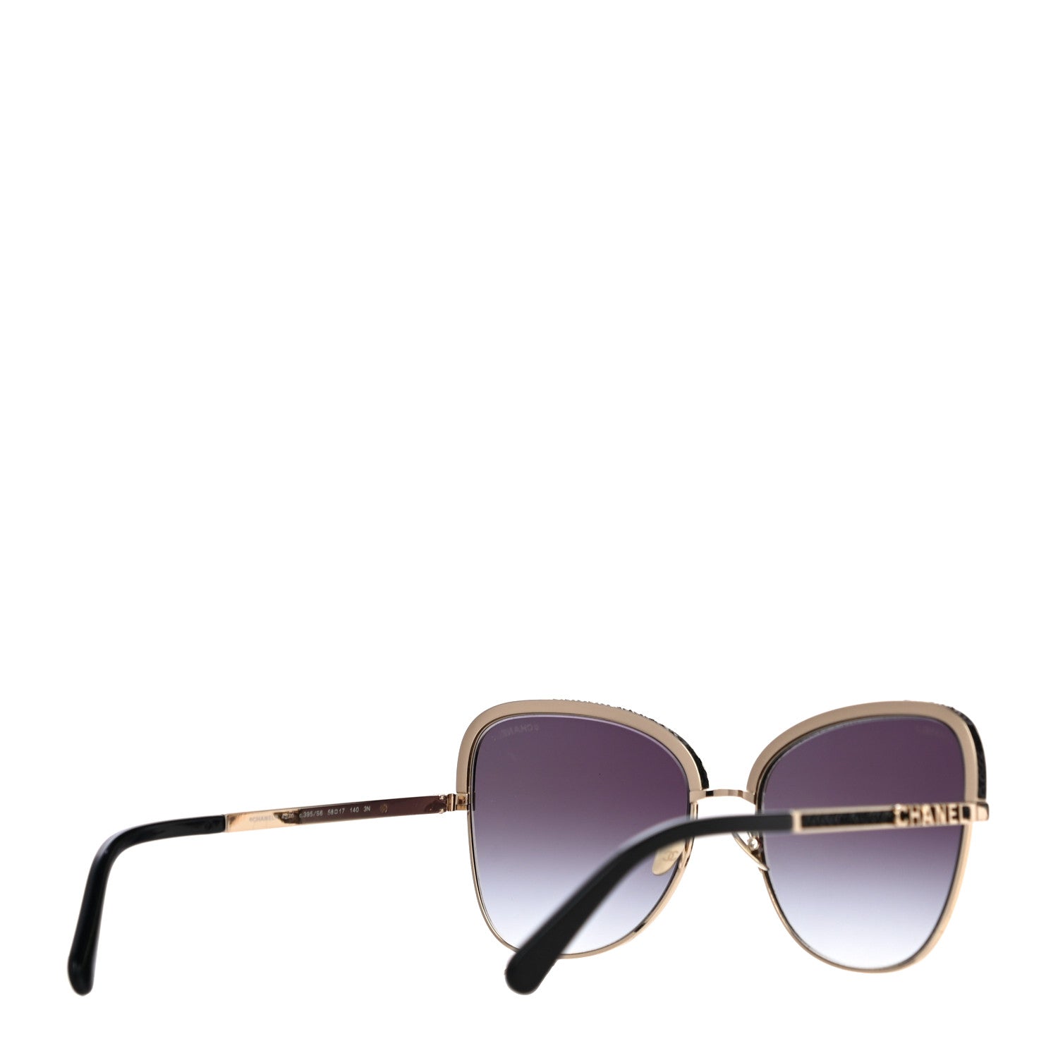 Chanel Square Frame Sequin Sunglasses 4270 Gold Black 3 of 7