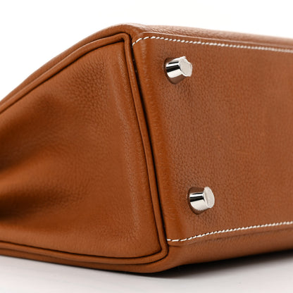 Hermes Barenia Faubourg Kelly Retourne 25 Fauve Ficelle 9 of 12