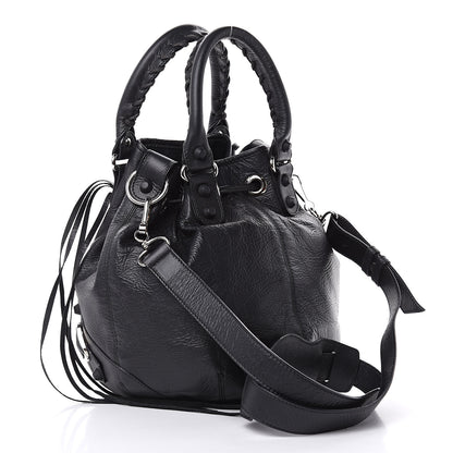 Balenciaga Matte Goatskin Rubber Covered Classic Hardware Mini Pompon Black 3 of 10