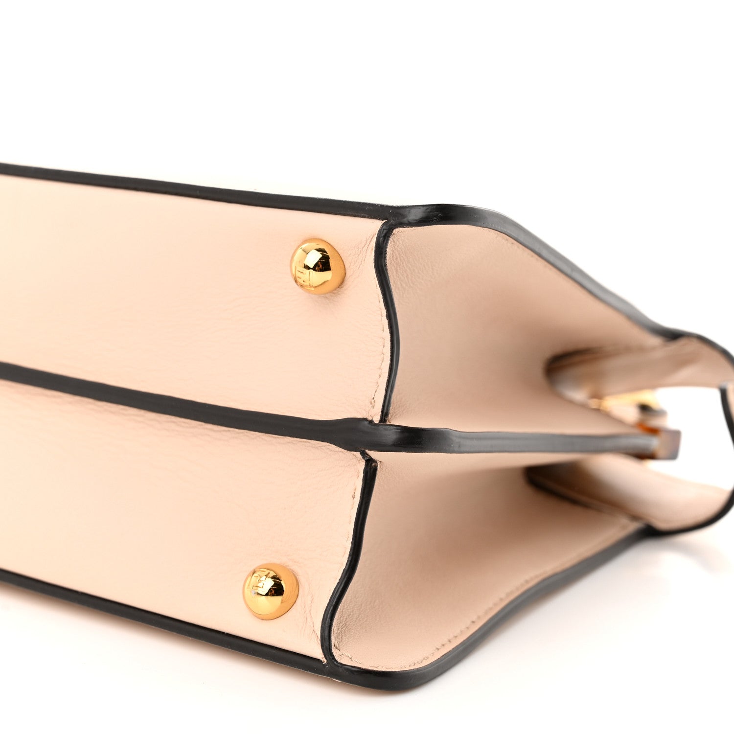 Fendi Vitello Seta Shiny Nappa Plexiglass Small Peekaboo I SEE U Satchel Poudre 9 of 10