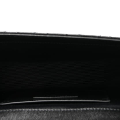 Saint Laurent Grain De Poudre Textured Mixed Matelasse Triquilt Small Monogram Satchel Black 5 of 9