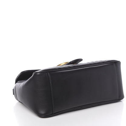 Gucci Calfskin Matelasse Small GG Marmont Top Handle Shoulder Bag Black 5 of 11