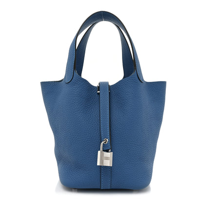 Hermes Taurillon Clemence Picotin Lock 18 PM Deep Blue 1 of 13