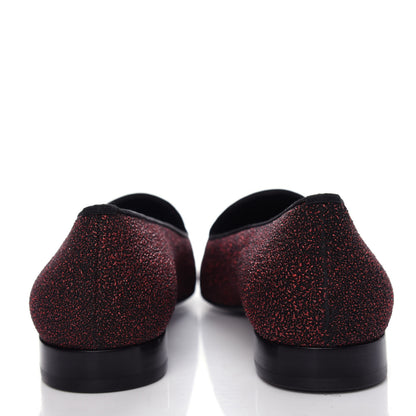 Saint Laurent Metallic Calfskin Smoking Slipper Flat Loafers 38 Red Glitter 7 of 11