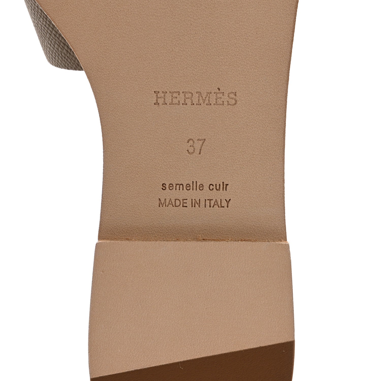 Hermes Epsom Santorini Sandals 37 Etoupe 6 of 9