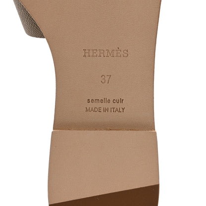 Hermes Epsom Santorini Sandals 37 Etoupe 6 of 9