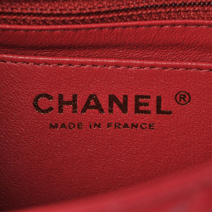 Chanel Caviar Chevron Quilted Mini Rectangular Flap Dark Red 6 of 8