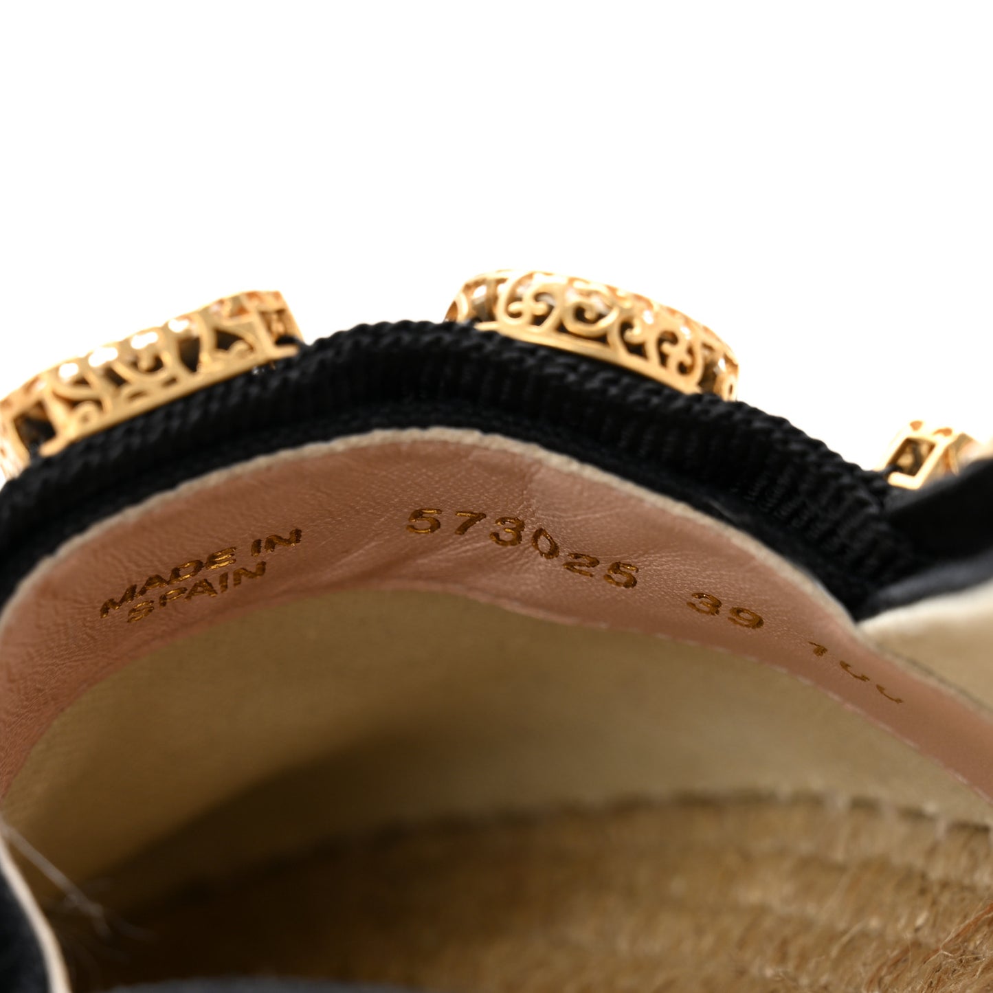 Canvas Crystal Embellished Espadrilles 39 Black