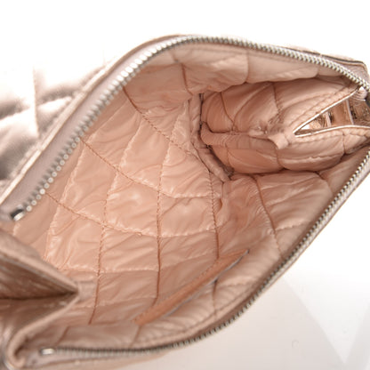 Chanel Iridescent Lambskin Quilted Cosmetic Pouch Light Gold 5 of 9