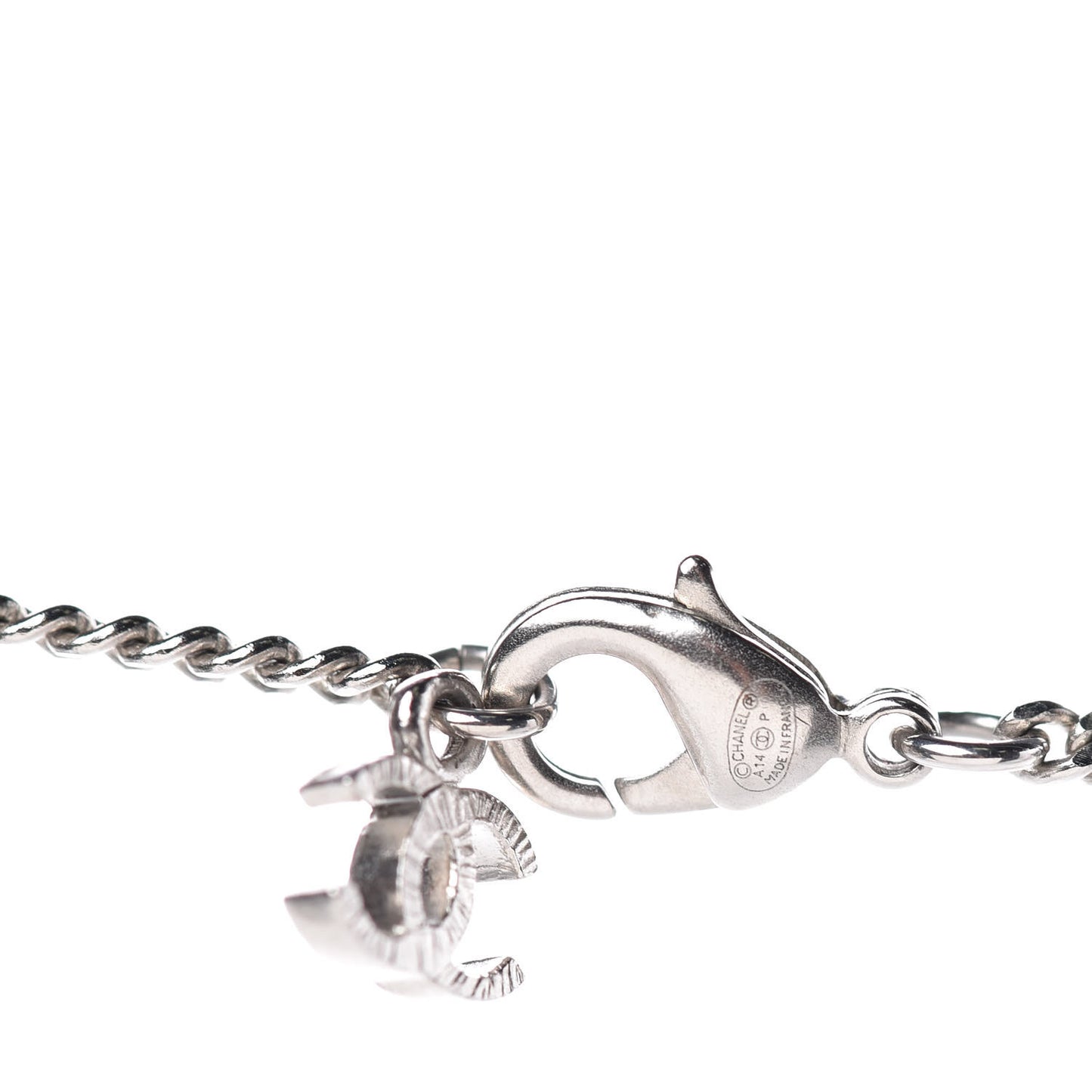 Crystal Large CC Necklace Silver