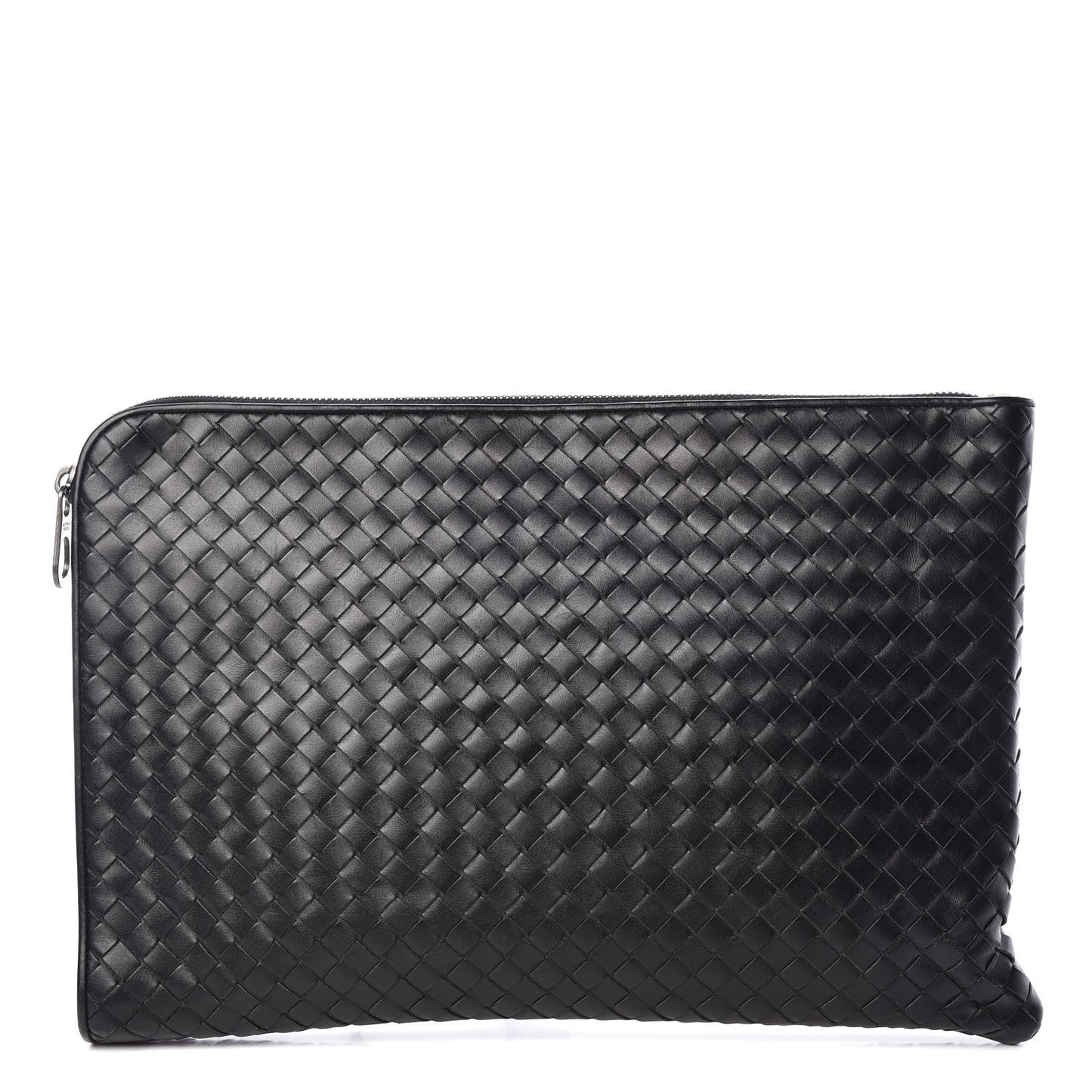 Nappa Intrecciato Zip Pouch Black