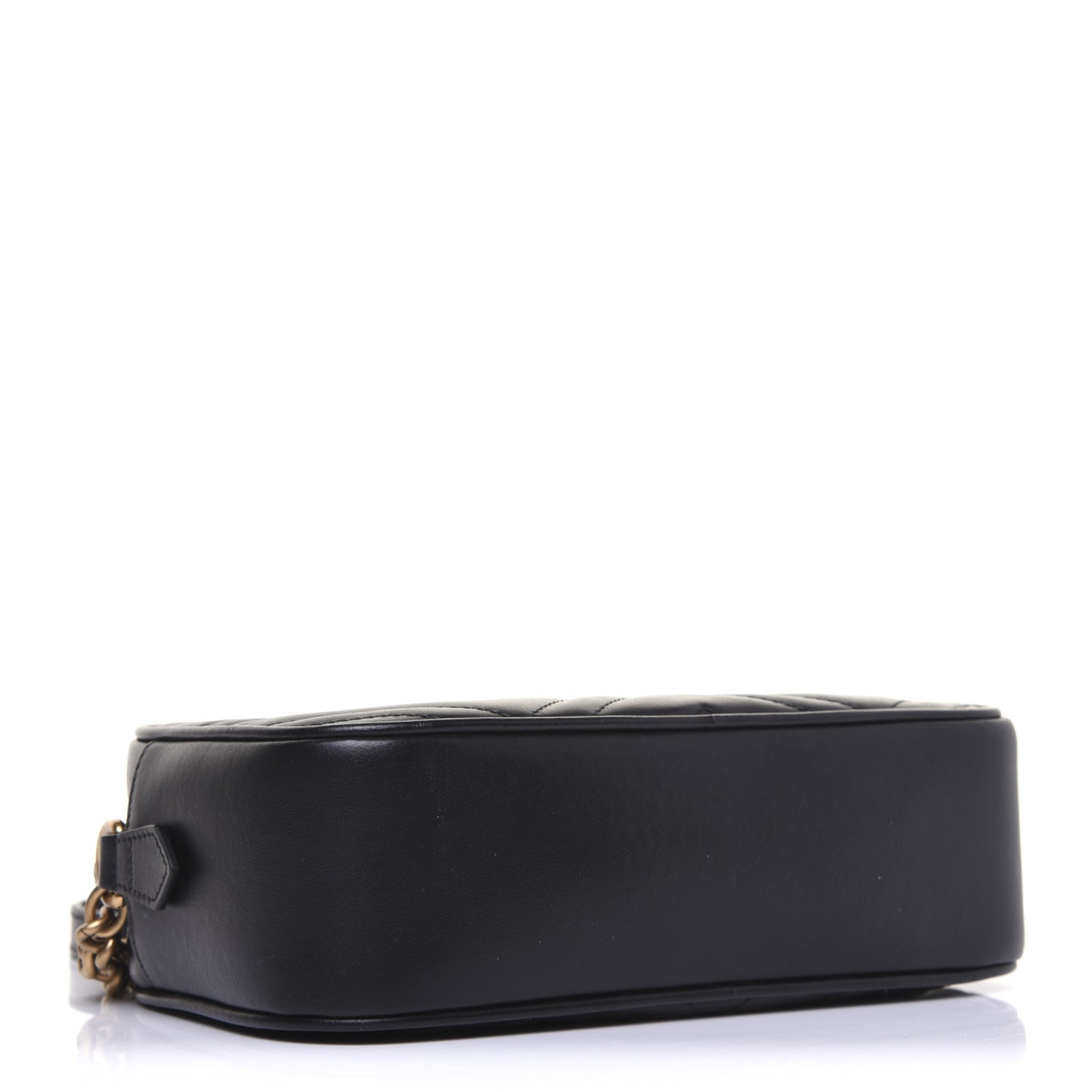 Calfskin Matelasse Small GG Marmont Chain Shoulder Bag Black