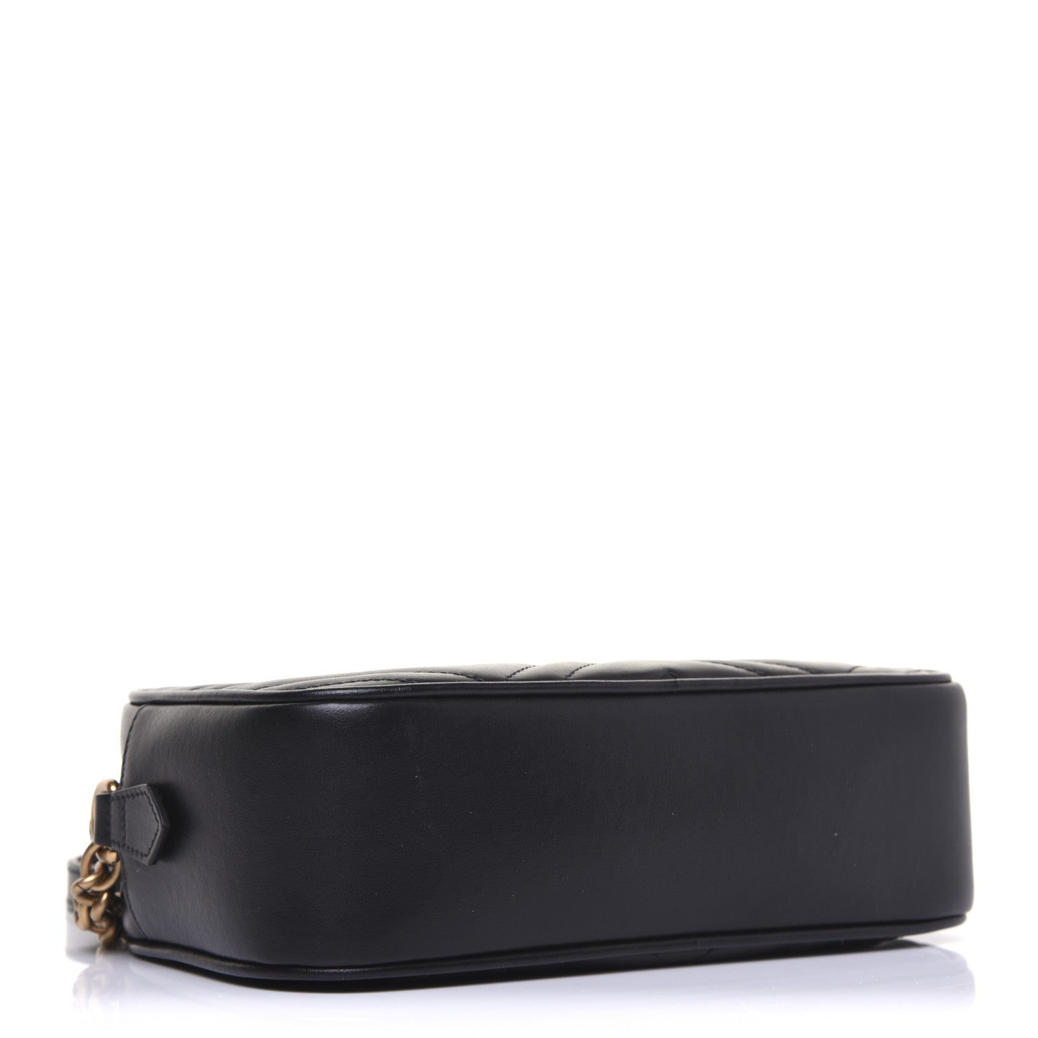 Gucci Calfskin Matelasse Small GG Marmont Chain Shoulder Bag Black 4 of 13
