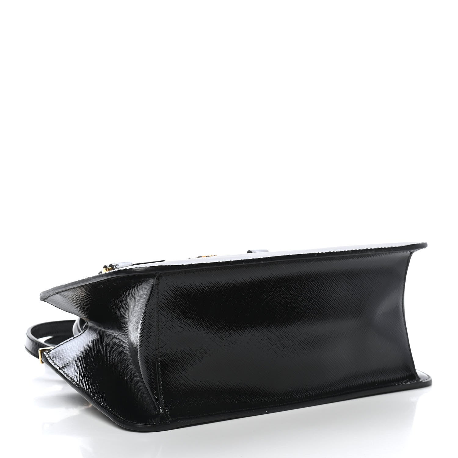 Prada Saffiano Vernice Mini Galleria Double Zip Tote Black 5 of 10