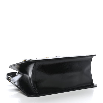 Prada Saffiano Vernice Mini Galleria Double Zip Tote Black 5 of 10