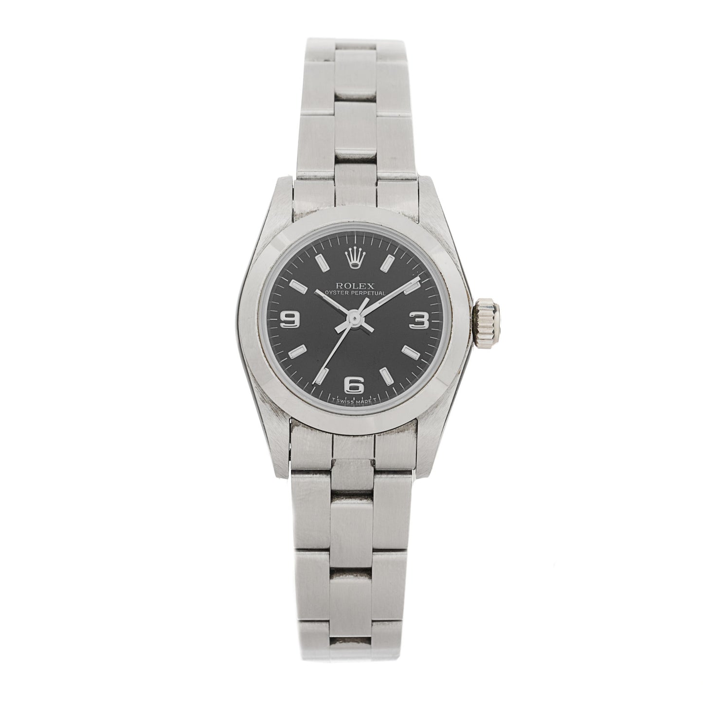 Stainless Steel 24mm Oyster Perpetual Watch Black 67180