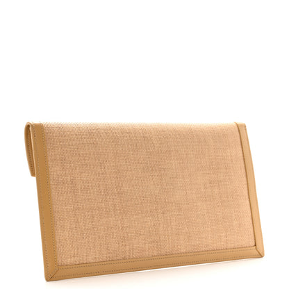 Saint Laurent Micro Raffia Uptown Pouch Natural Hay Blush 3 of 10