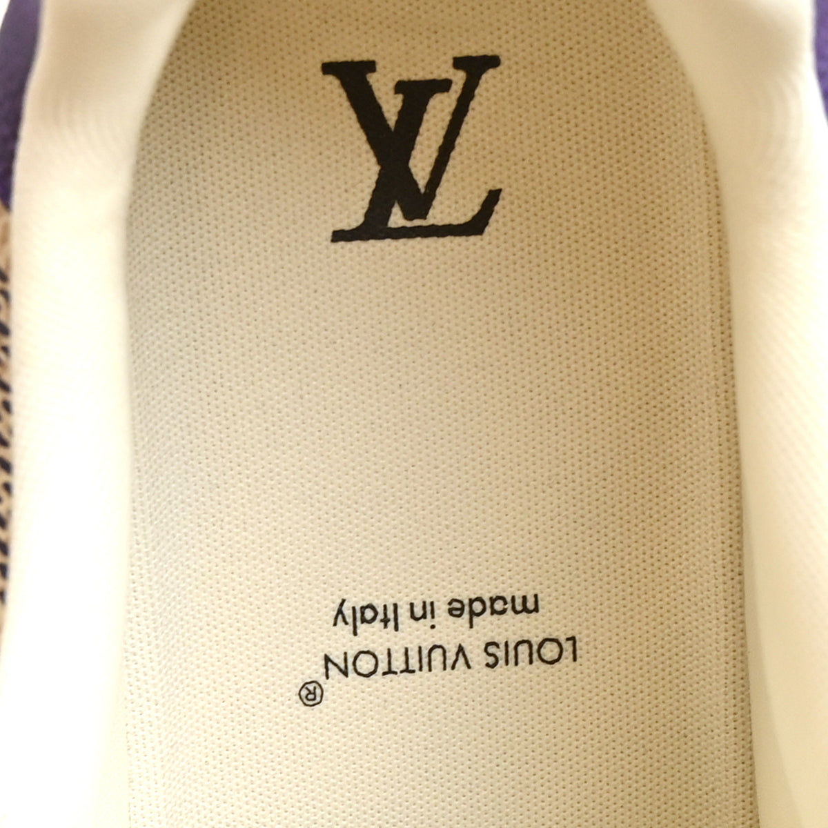 Louis Vuitton Damier Grained Calfskin Monogram Mens LV Trainer Sneakers 10 Purple 5 of 10