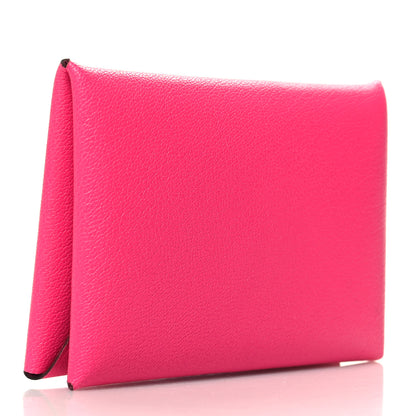 Hermes Chevre Chamkila Calvi Card Case Rose Pop 3 of 10