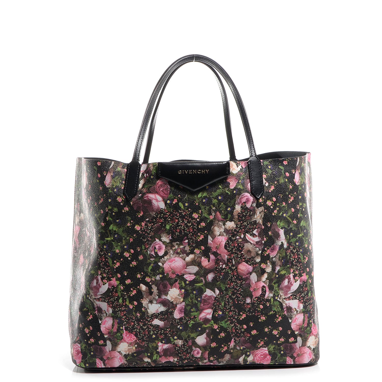 Givenchy Textured Coated Canvas Roses Camouflage Print Large Antigona Tote Black 1 of 10