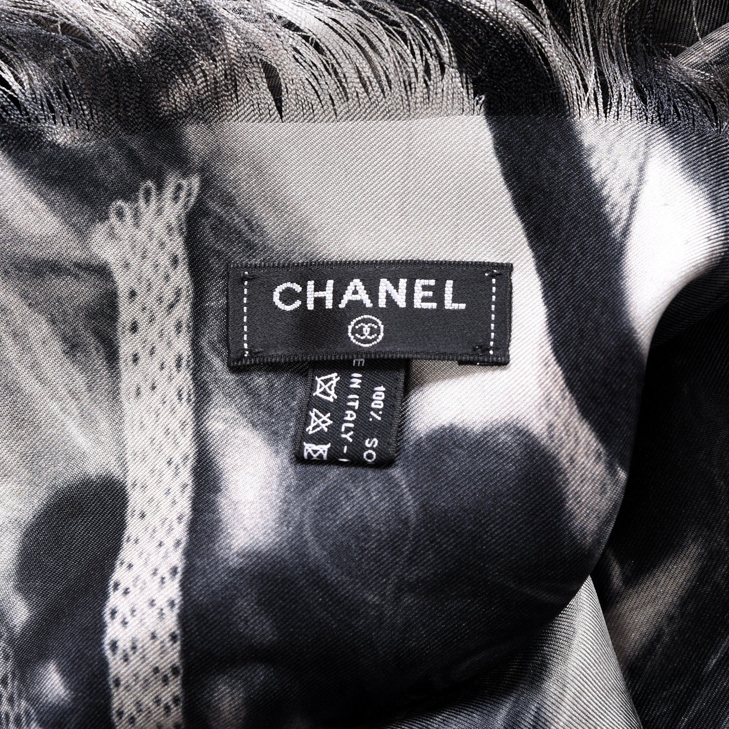 Chanel Silk CC Stole Black 4 of 4