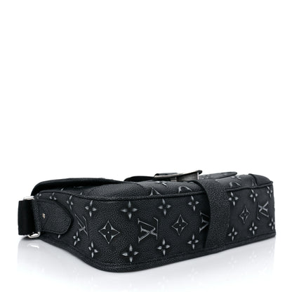 Louis Vuitton Cowhide Faded Monogram Archy Messenger MM Charcoal 3 of 7