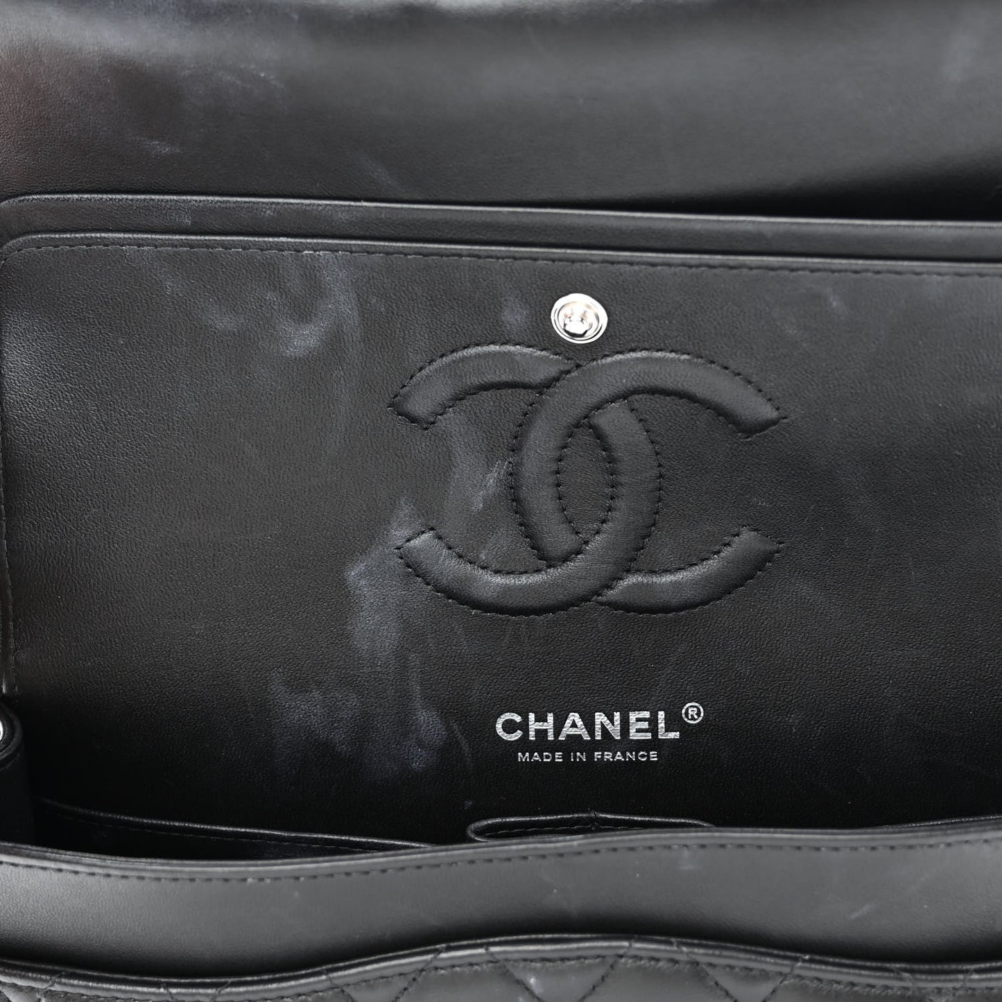 Lambskin Quilted Medium Double Flap So Black