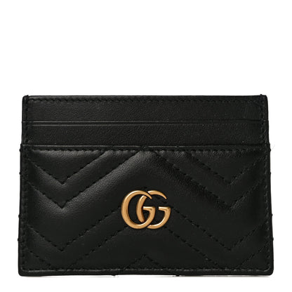 Gucci Calfskin Matelasse GG Marmont Card Holder Black 1 of 10